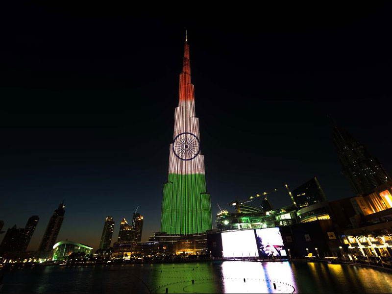 Burj Khalifa glows in tri color to marks India's Republic day